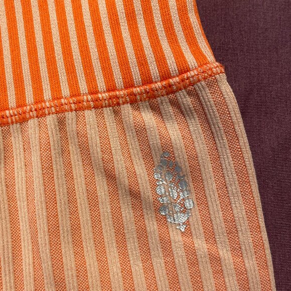 Free People Movement Striped Mixing Shorts in Papaya (Orange Colorblock)- Medium - Picture 4 of 8